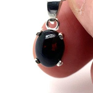 Blue Opal 1.11ct Platinum Finish Silver Pendant